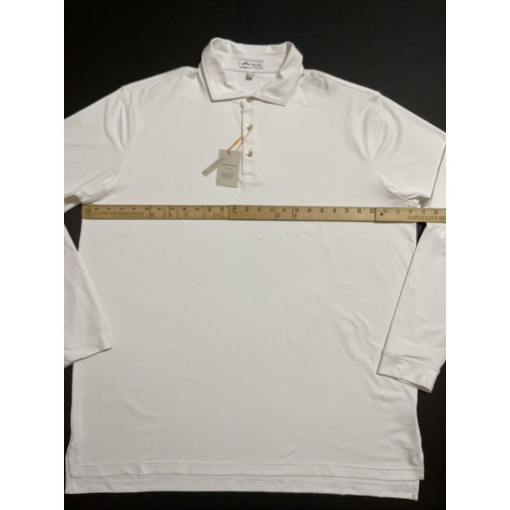 Peter Millar Men's Lyons Performance Jersey Sport White Long-Sleeve Polo Sz XXL - Picture 7 of 13
